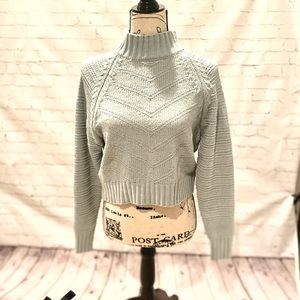 Light sage, thick, soft, short sweater